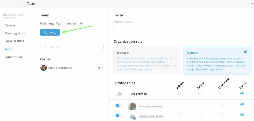 Collaborate on social media with assigned roles
