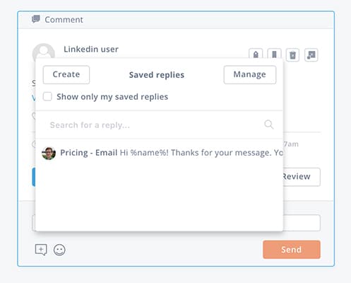 Manage your LinkedIn inbox with saved replies -- screenshot step 6