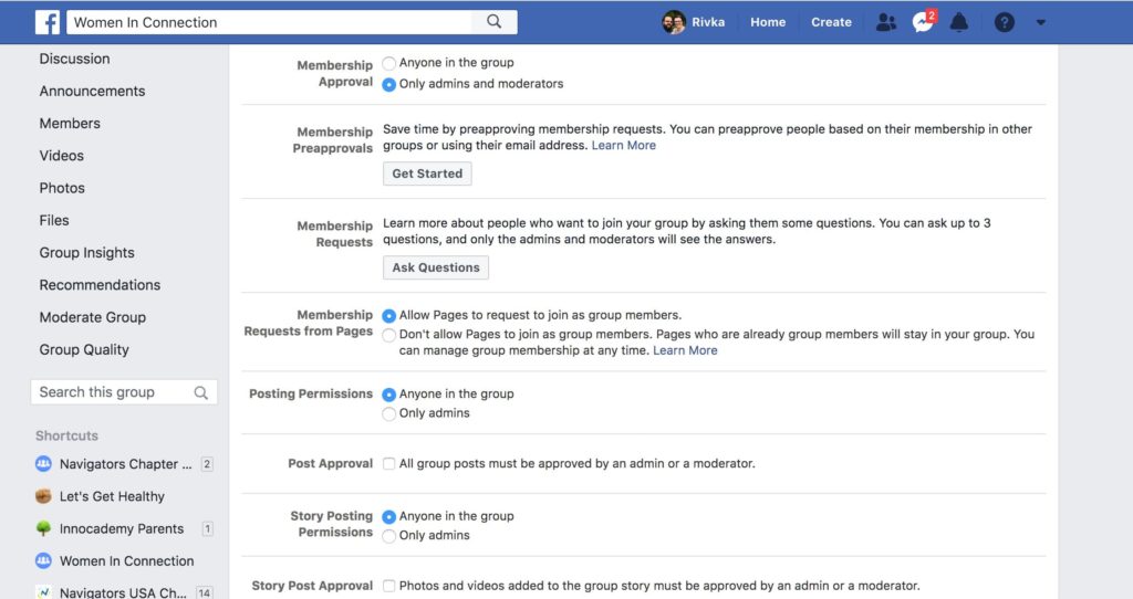 facebook group membership