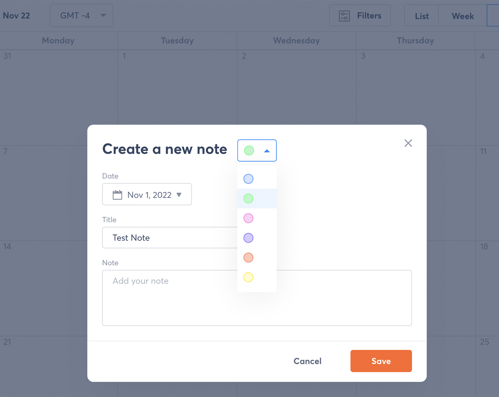 create a new note in agorapulse