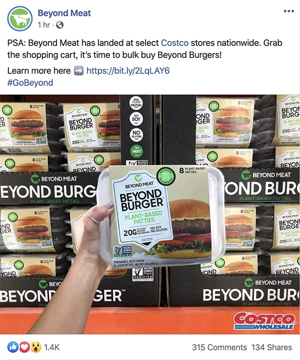 Social Call to Action - Beyond Meat