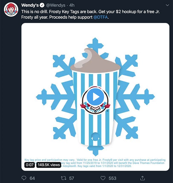 Social Call to Action - Wendys