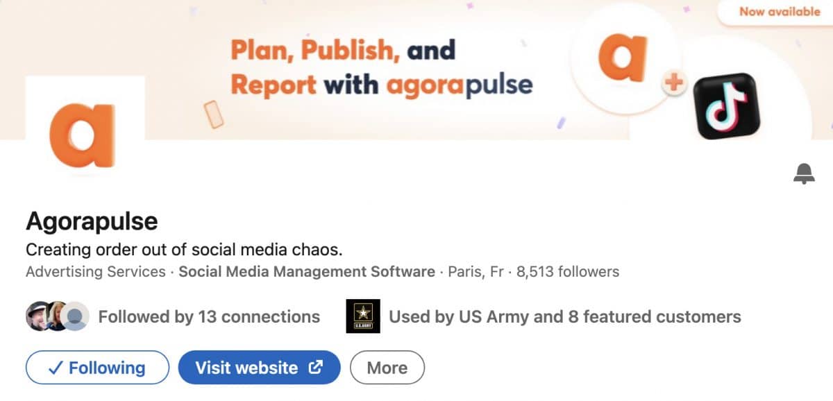 agorapulse linkedin page