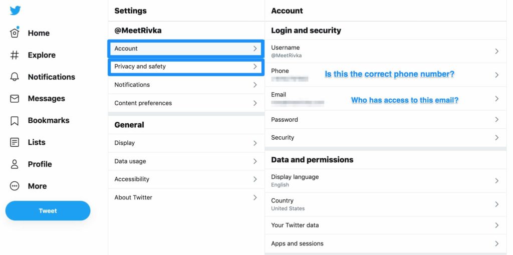 twitter settings example