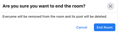 end the room screenshot in facebook messenger