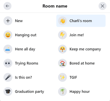 choose a name for your messenger room screenshot