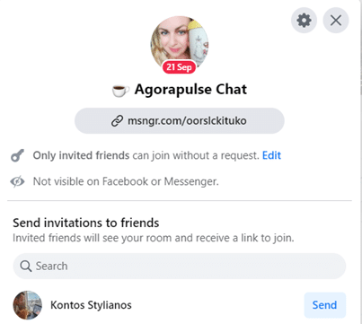 invitations in messenger room chats
