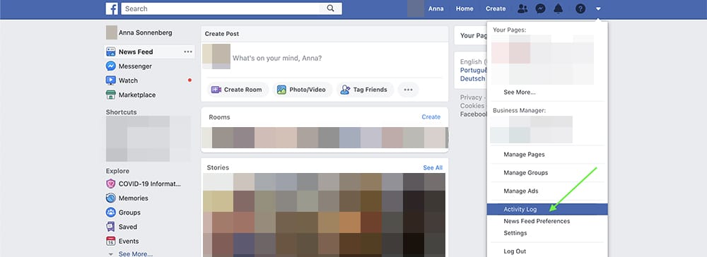 how to unhide a Facebook post on desktop - step 2a