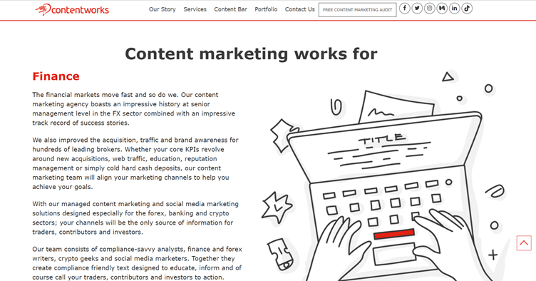 example of contentworks a social media marketing agency