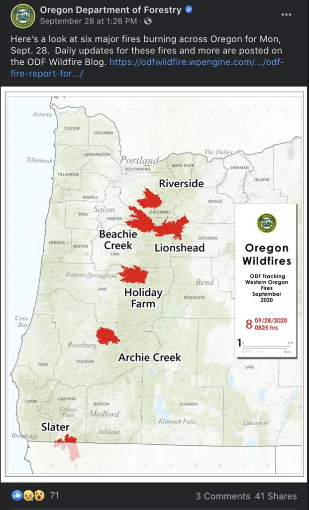 social media during a natural disaster - Oregon Department of Forestry