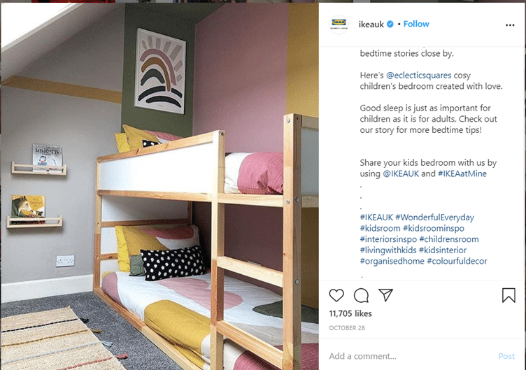 example of a great caption from IKEa