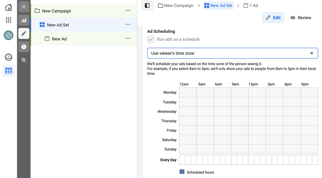 Facebook Ads scheduling