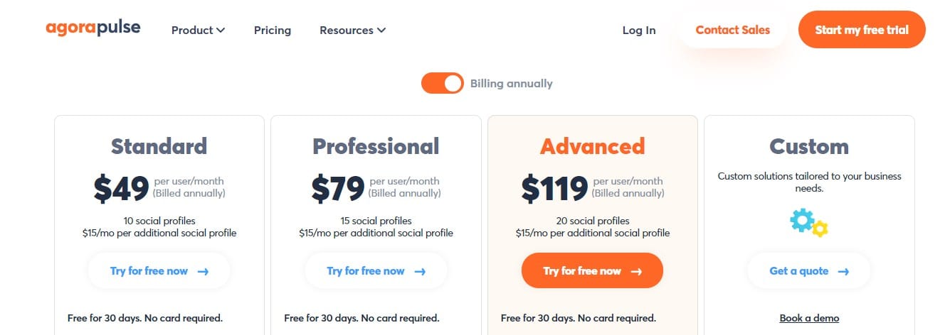 annual pricing for agorapulse