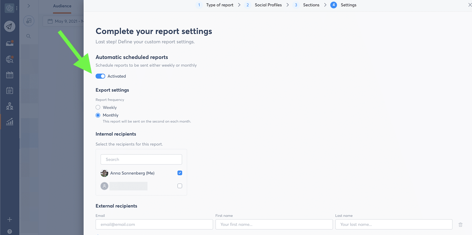 Agorapulse - automated report