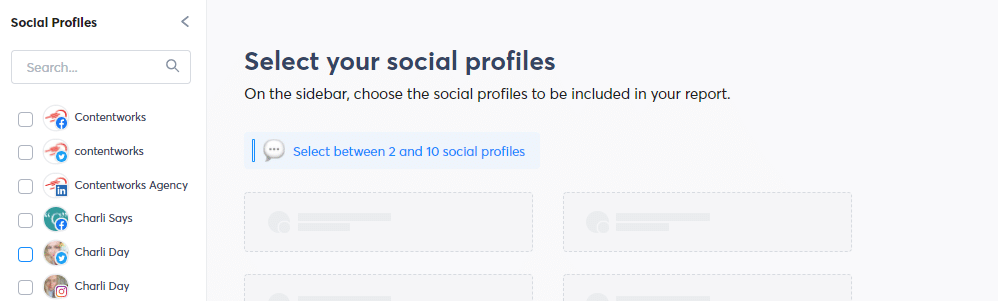 screenshot fo social profiles