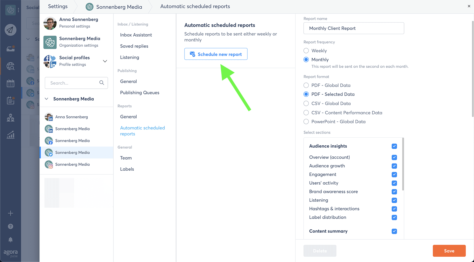 automate social media reports for multiple clients