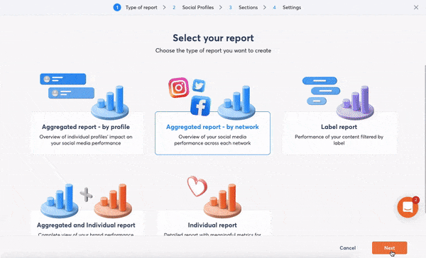 select your social media report example