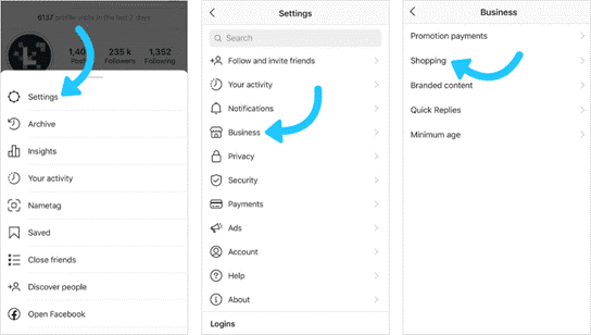 instagram checkout fees example