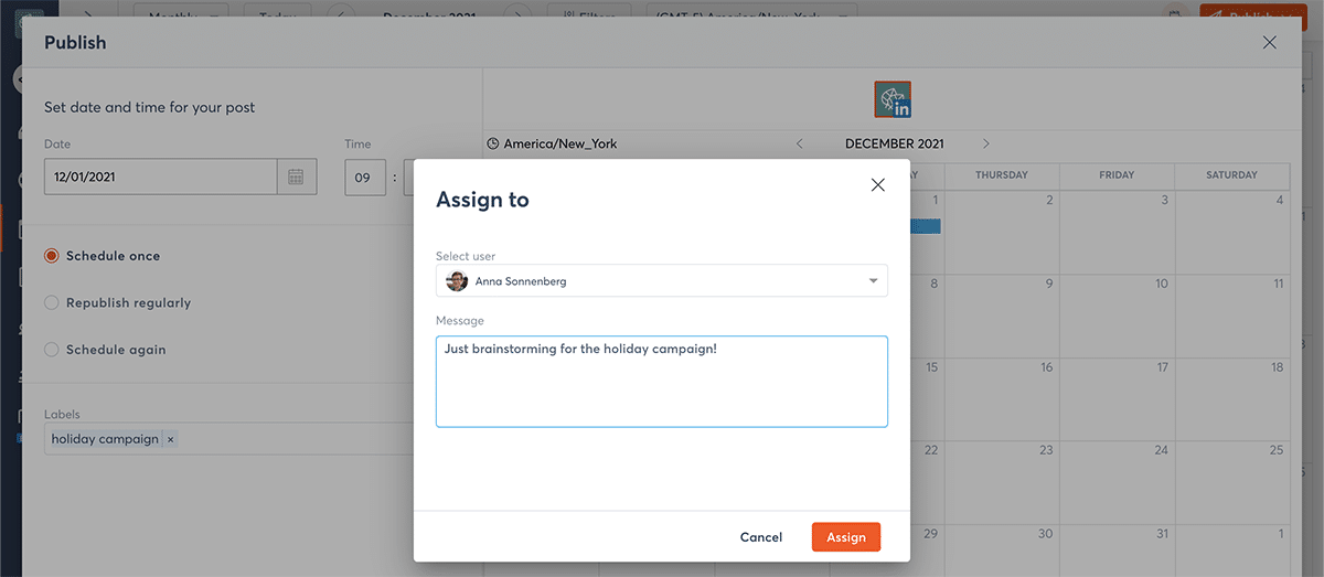 assign a post to yourself in Agorapulse