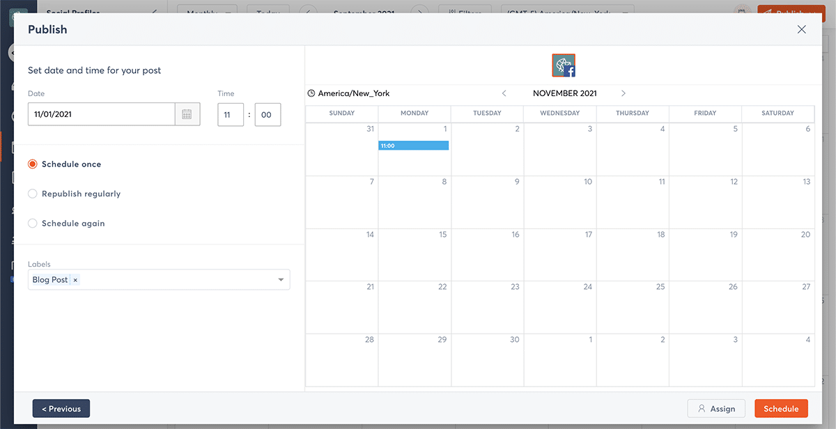 schedule social media content with Agorapulse