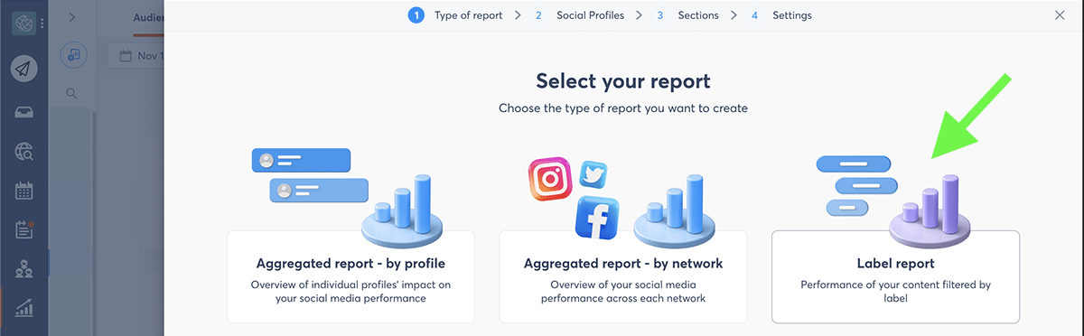 Agorapulse - label report sections