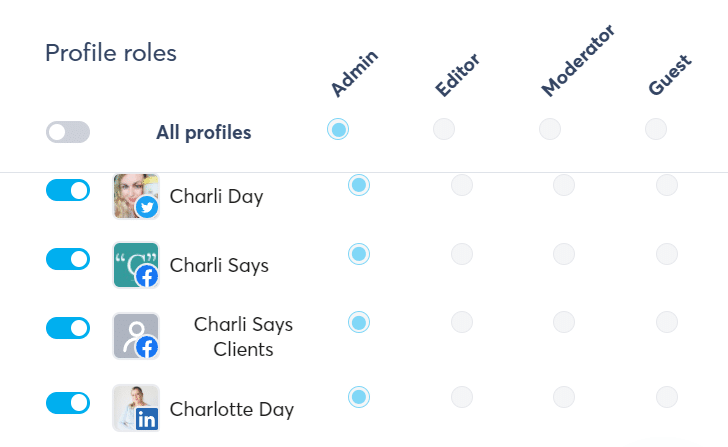 profile roles simplifies working with others in social media