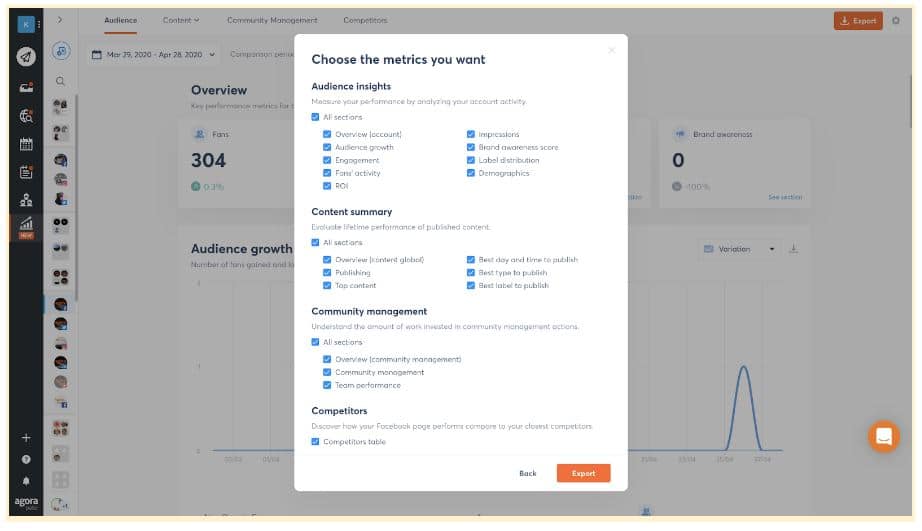 choose the metrics