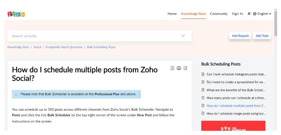 how do i schedule posts on zoho