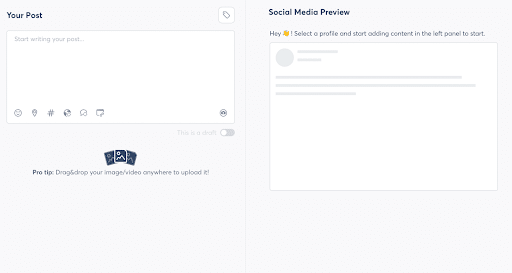 social media preview on social media management tool