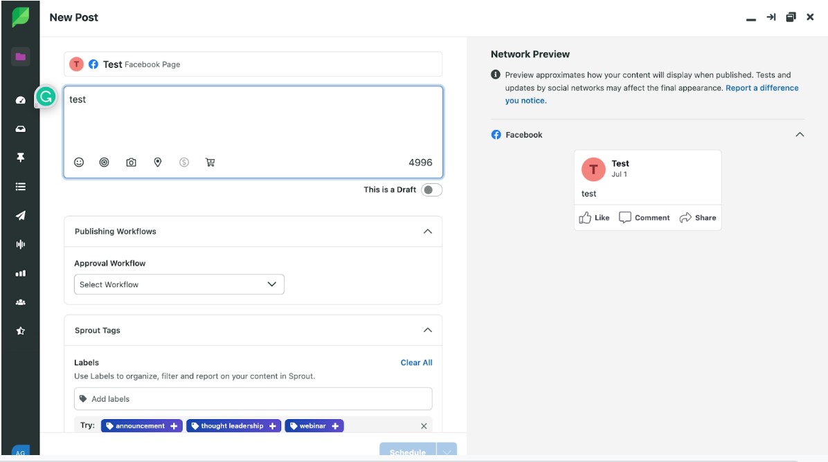 agorapulse vs sprout social example 2