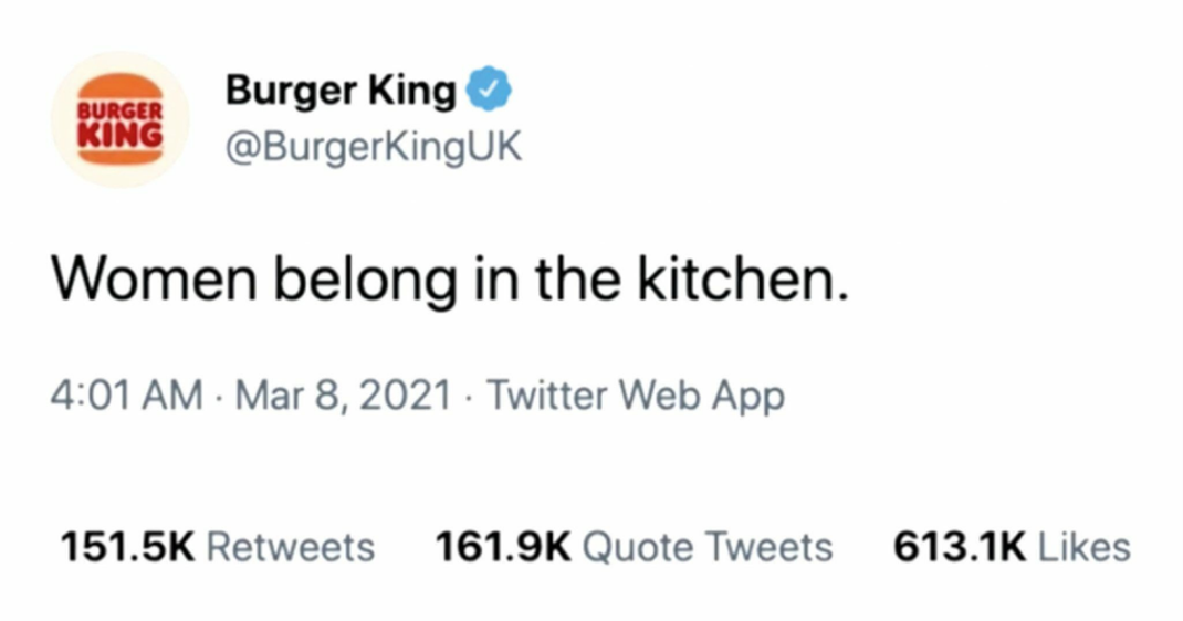 social brand positioning example from burger king
