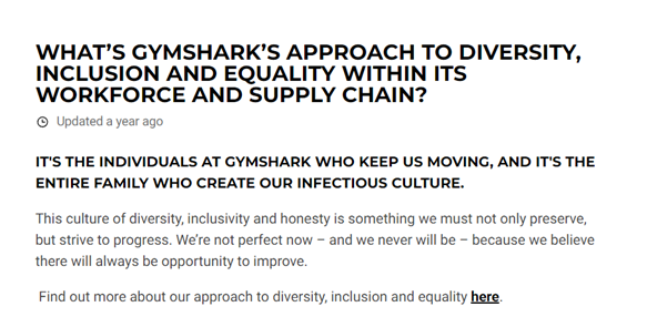 social brand positioning example gymshark