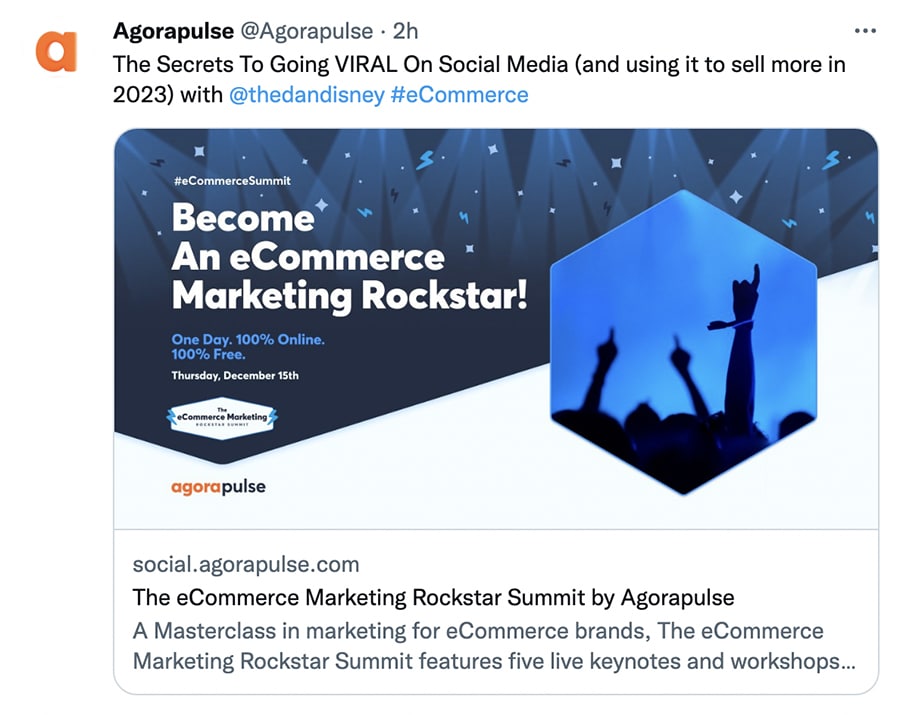 Agorapulse tweet - campaign