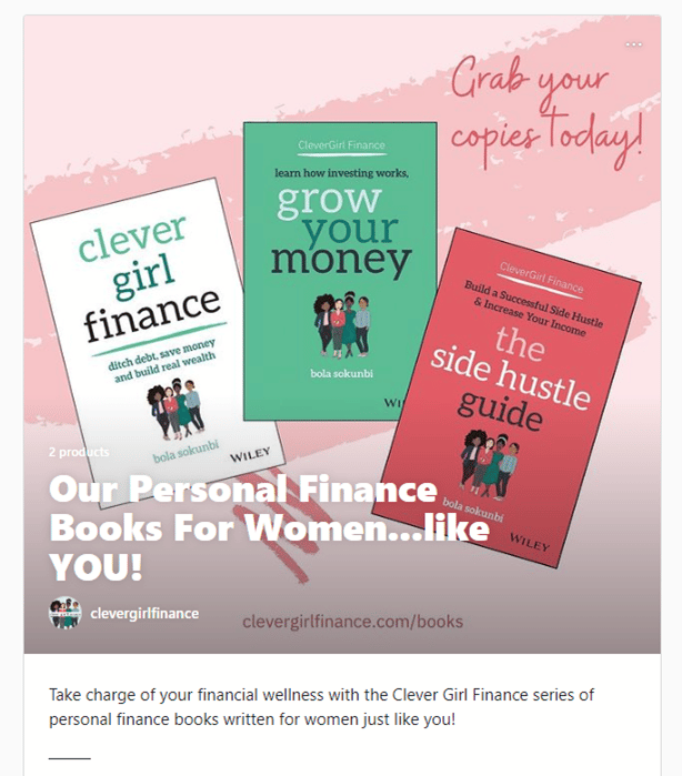 Instagram guide example for financial books