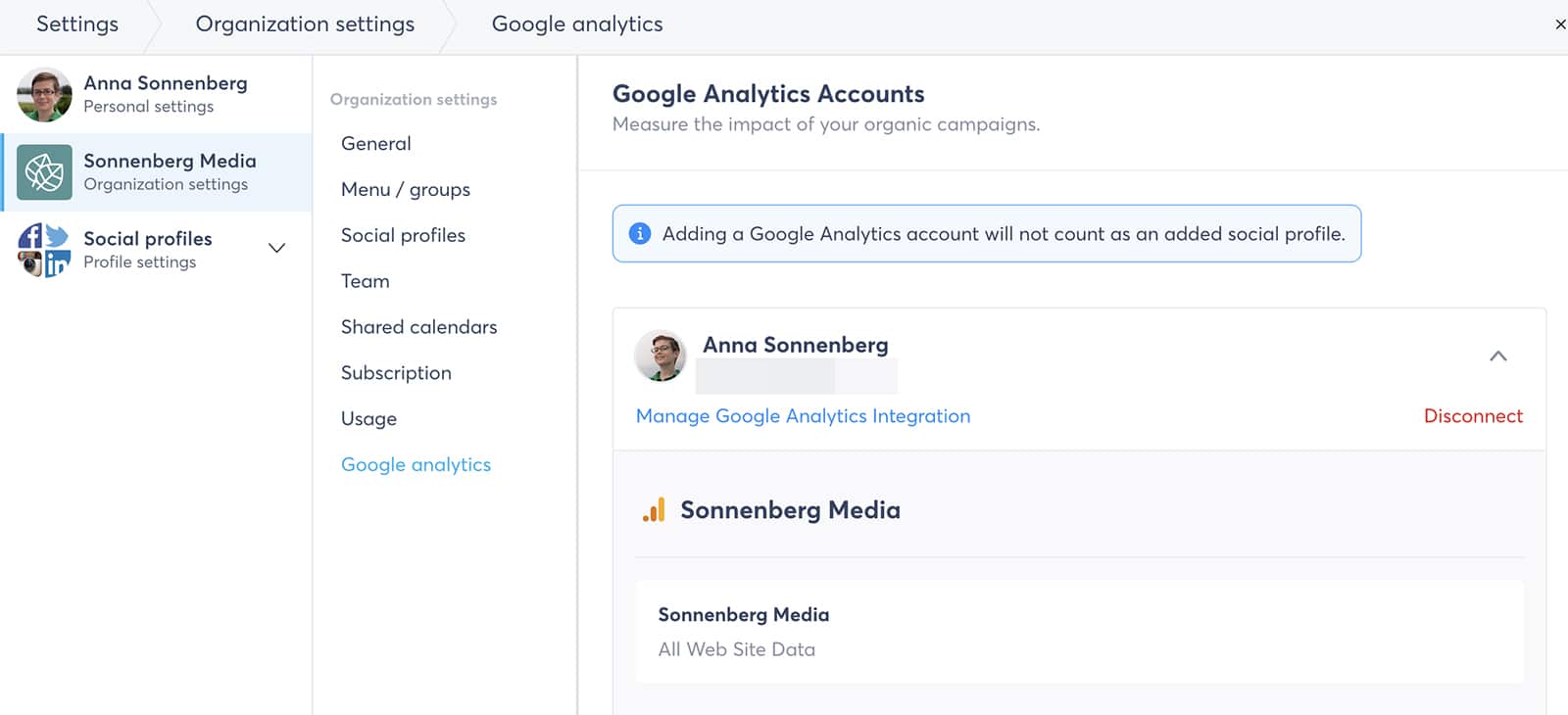 Agorapulse - Google Analytics integration