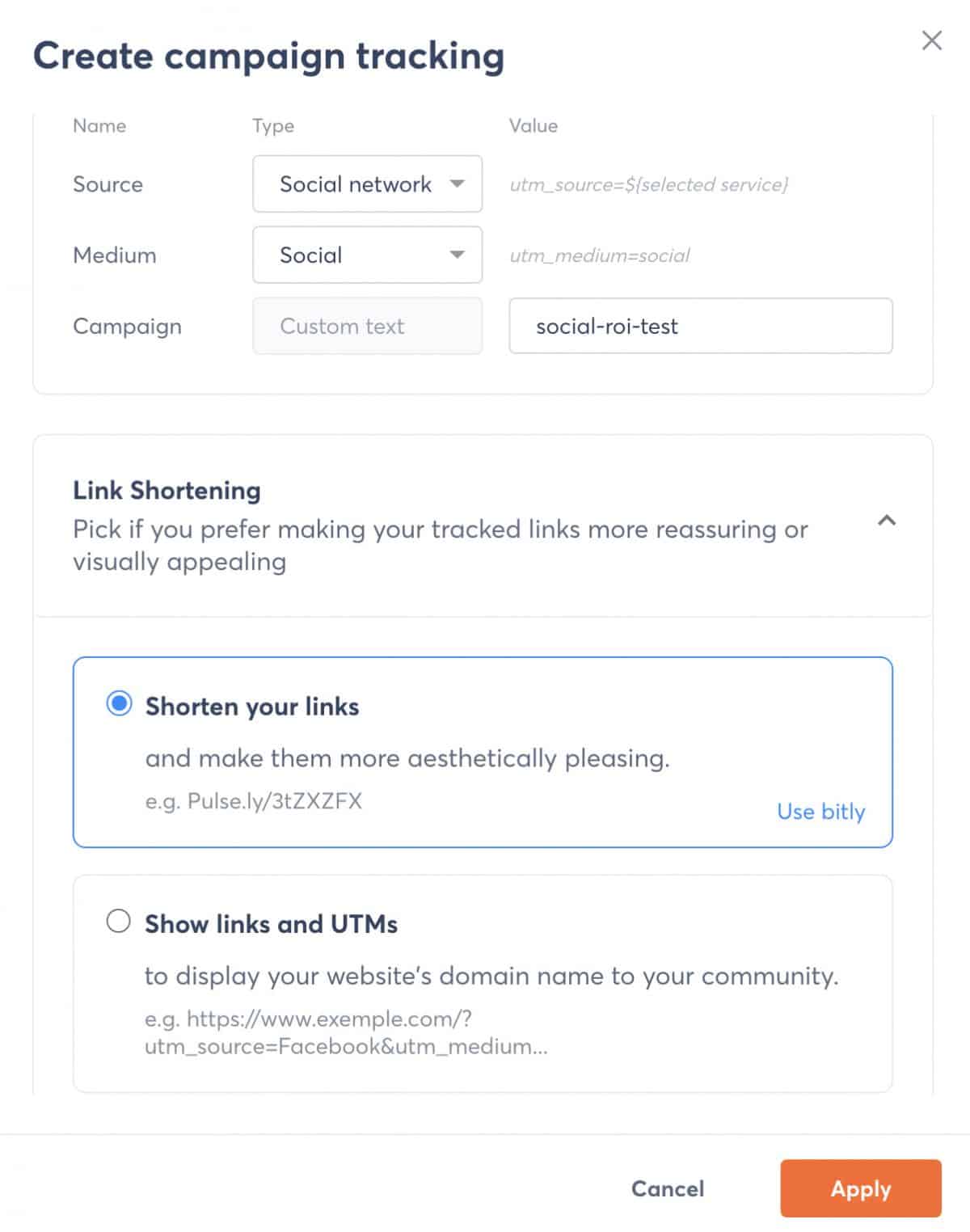 Agorapulse - campaign tracking setup