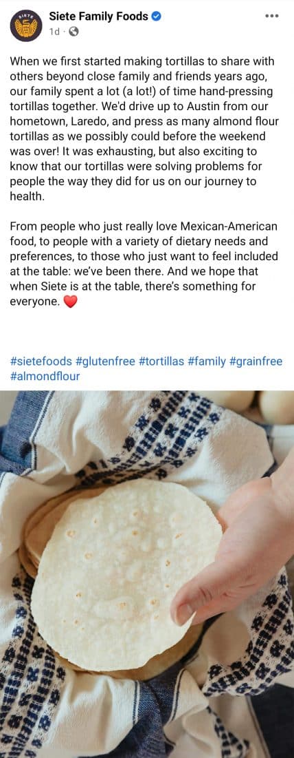 Facebook post ideas - Siete Family Foods