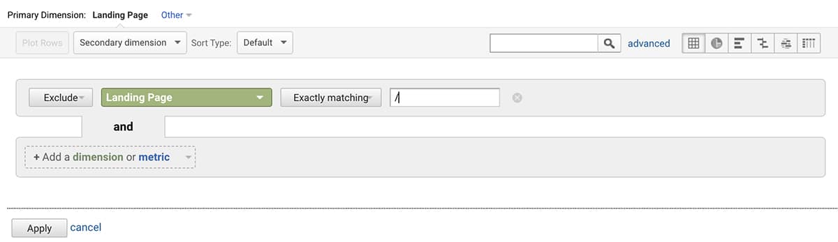 Google Analytics - dark social filters