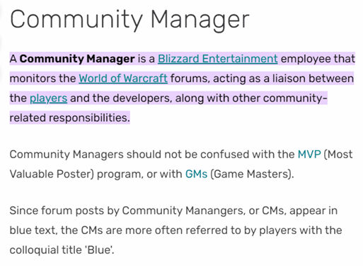 Definition of Community Manager
