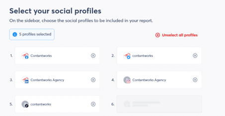 example of social media profiles choice