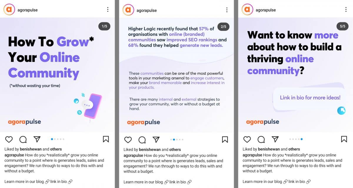 Agorapulse Instagram post carousel