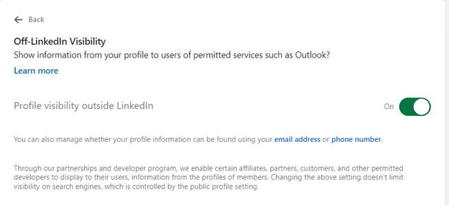 linkedin profile visibility