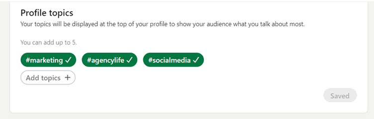 profile topics on your linkedin profile