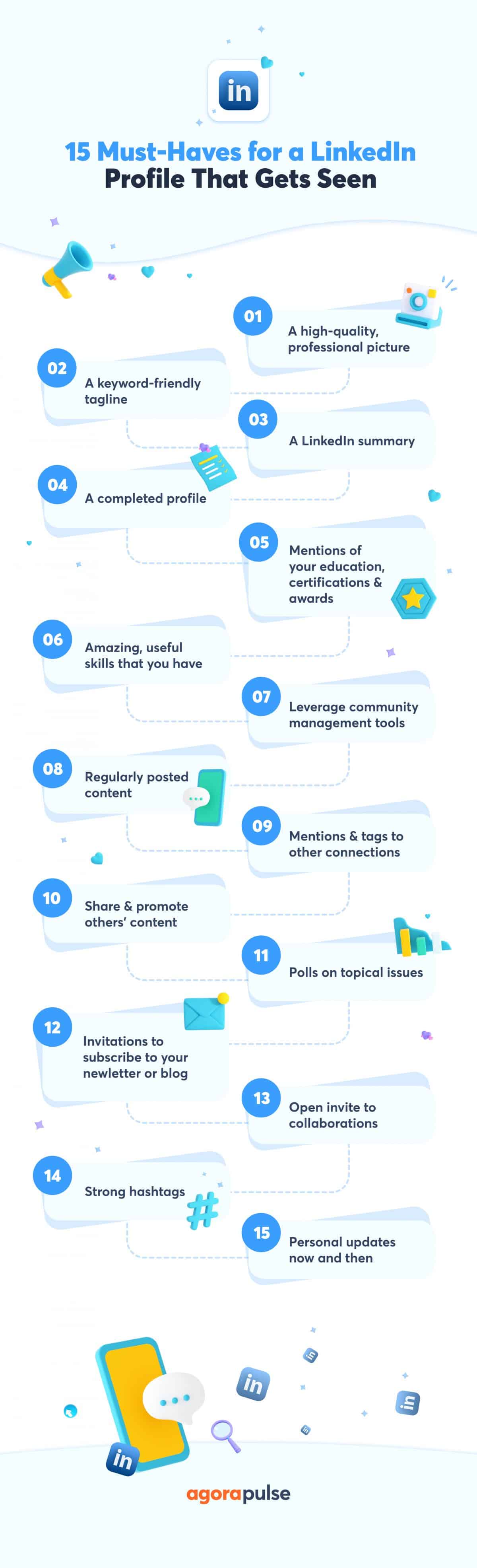 infographic about the ideal linkedin profile