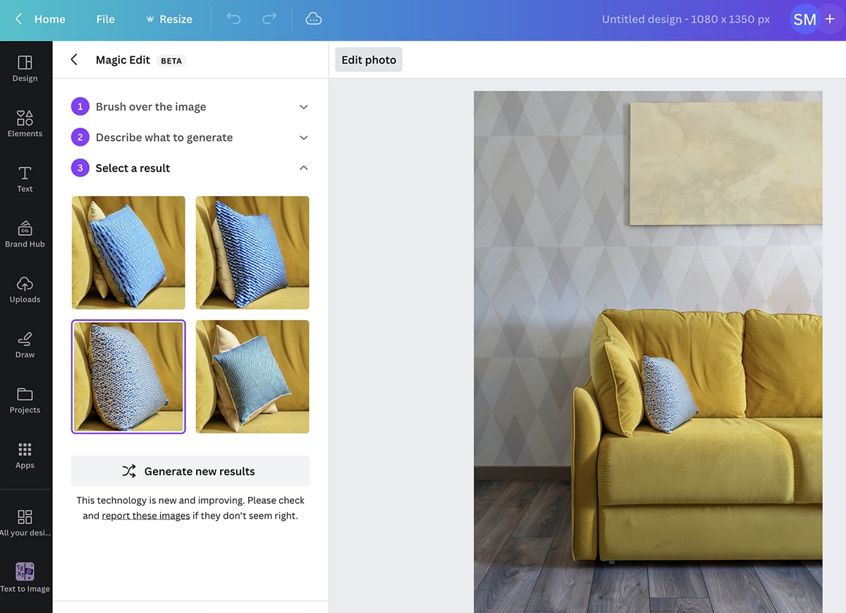 Canva AI - Magic Edit - generative objects