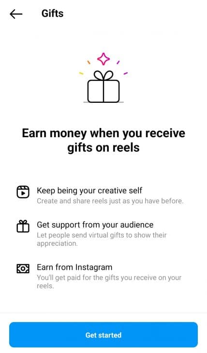 Instagram creator tool - gifts