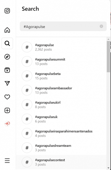 agorapulse hashtag