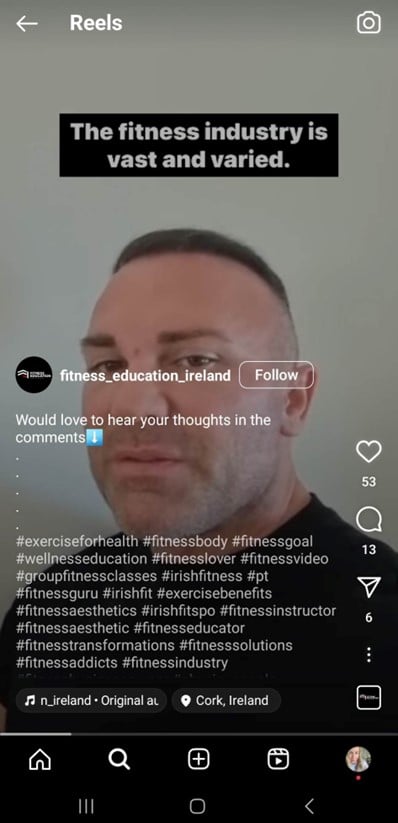 example of hashtags for instagram reels