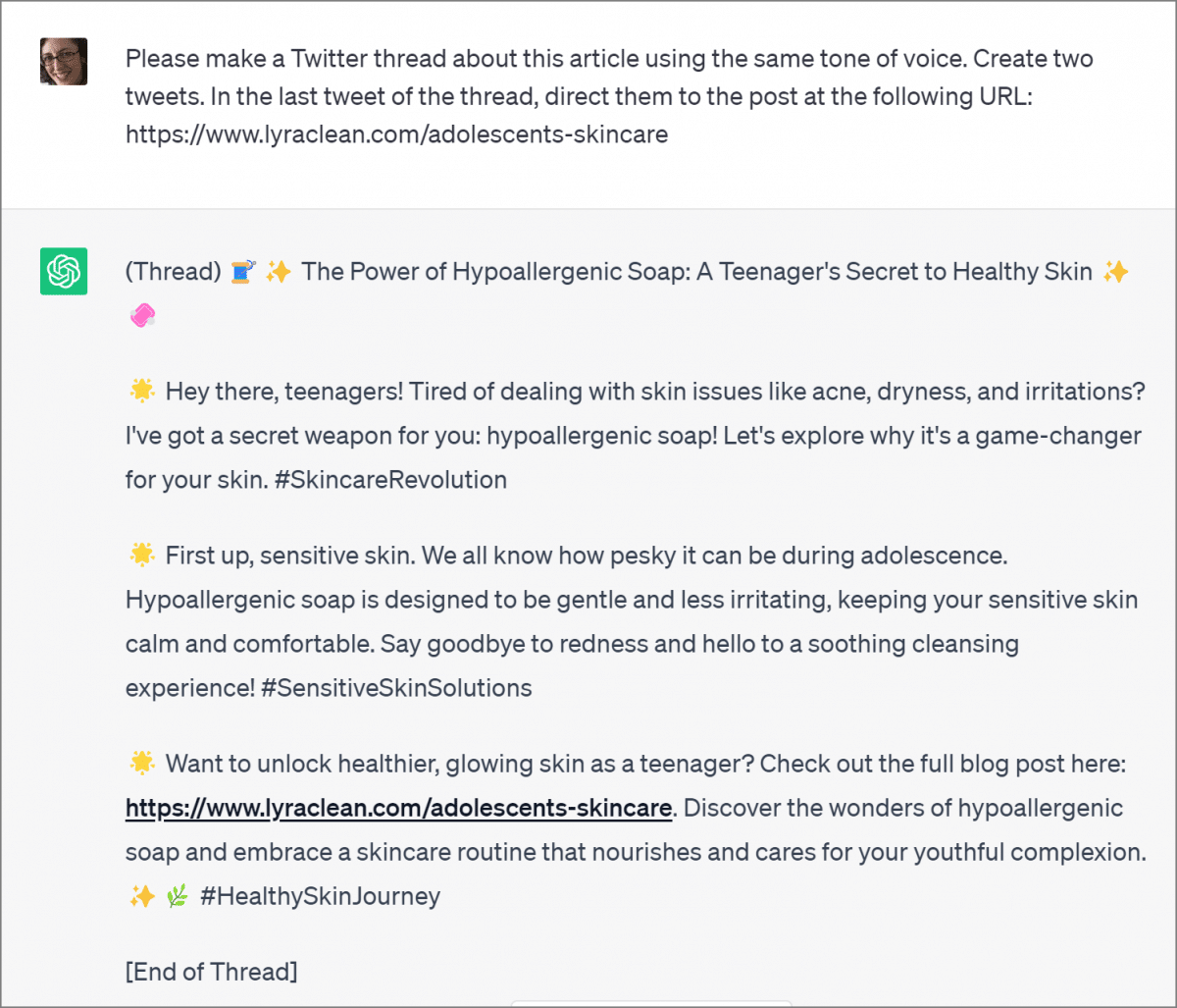 ChatGPT Twitter thread prompt