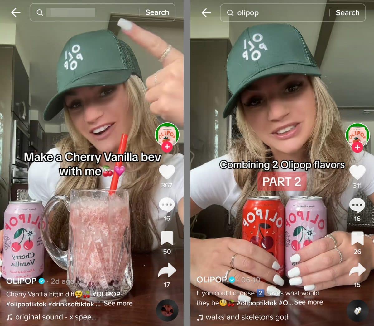 food and beverage marketing example - Olipop - TikTok